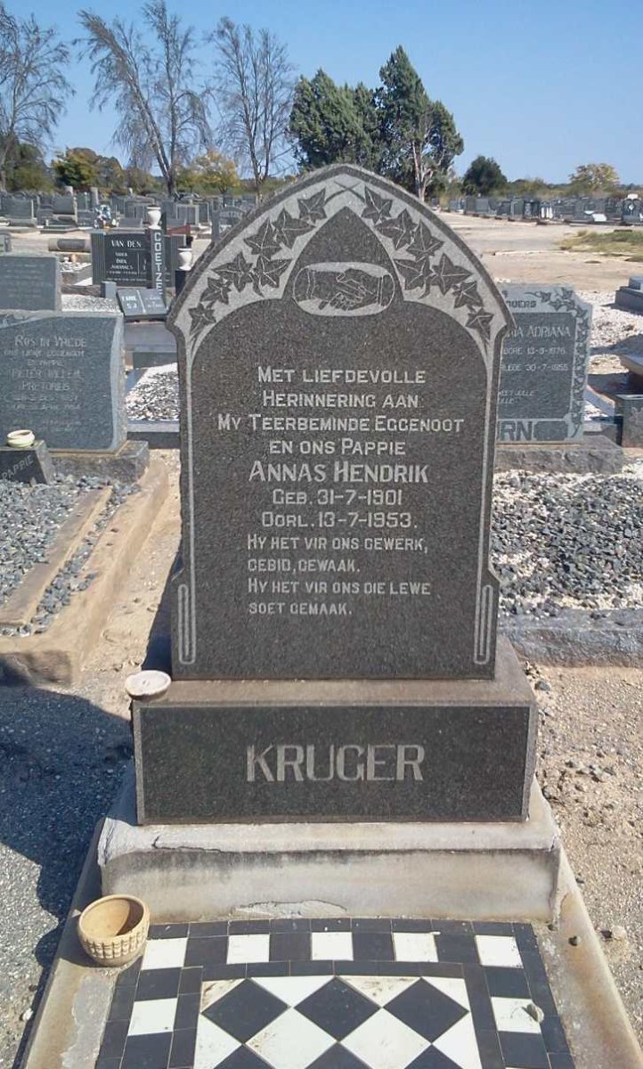 KRUGER Annas Hendrik 1901-1953