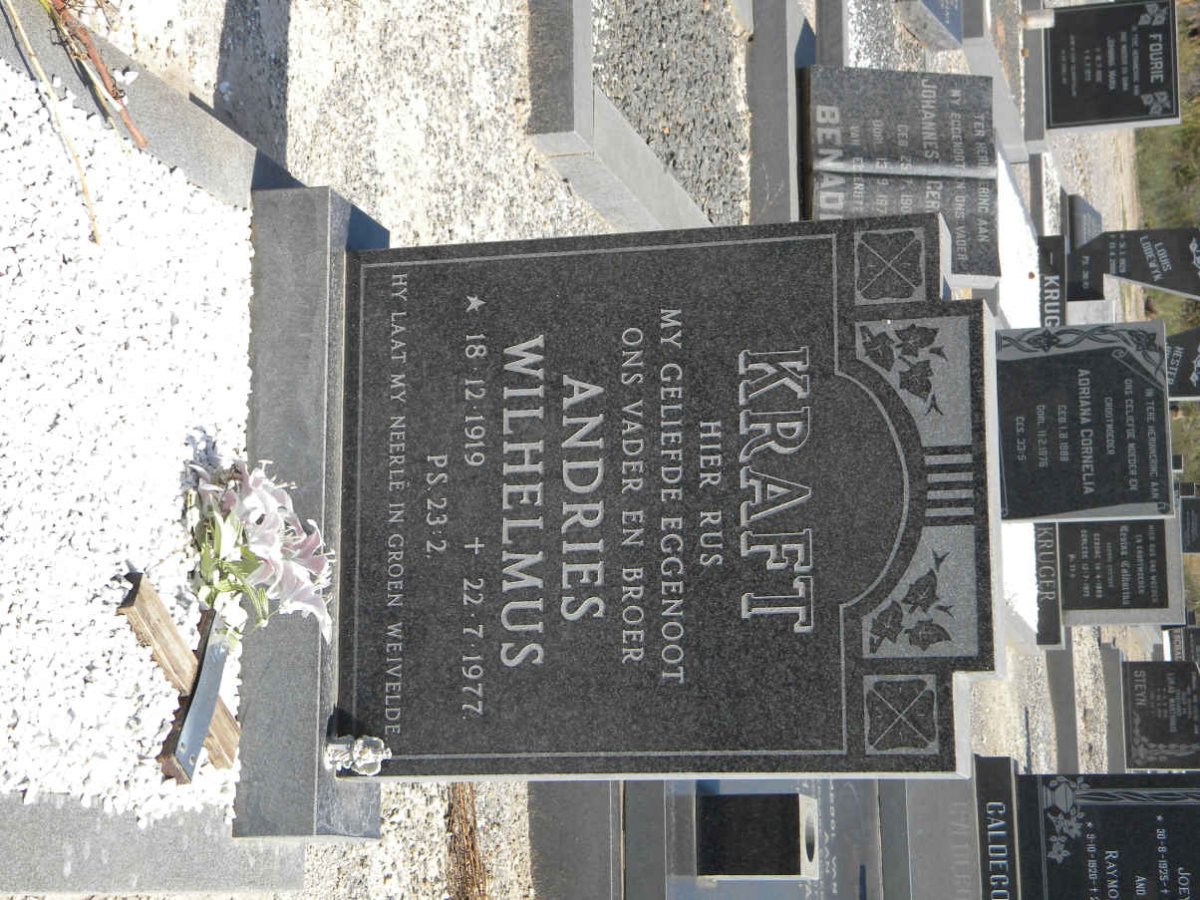 KRAFT Andries Wilhelmus 1919-1977