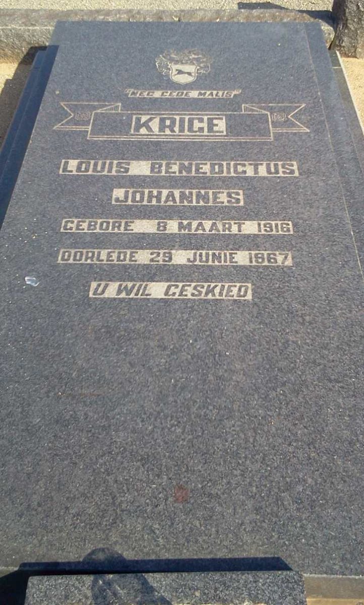 KRIGE Louis Benedictus Johannes 1916-1967