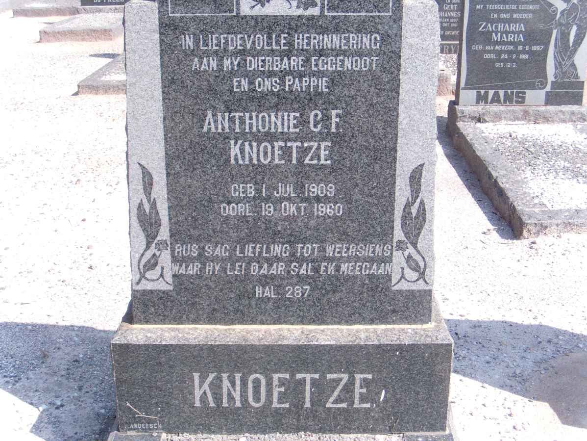 KNOETZE Anthonie C.F. 1909-1960