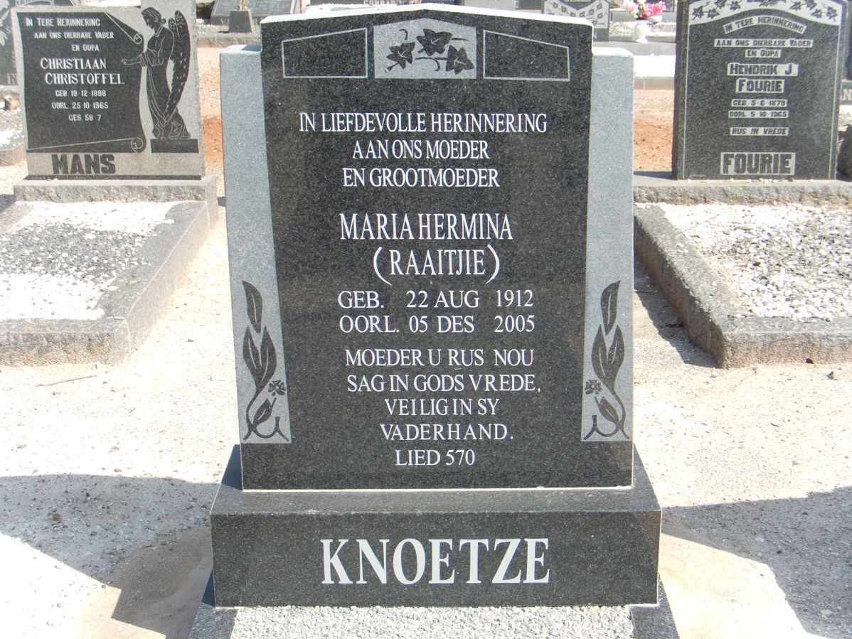 KNOETZE Maria Hermina 1912-2005