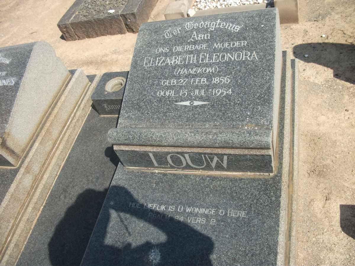 LOUW Ewerhardus Johannes 1855-1943 &amp; Elizabeth Eleonora nee HANEKOM 1856-1954