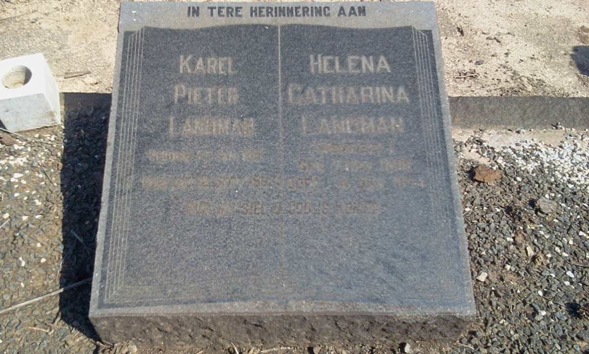 LANDMAN Karel Pieter -1963 &amp; Helena Catharina WENTZEL