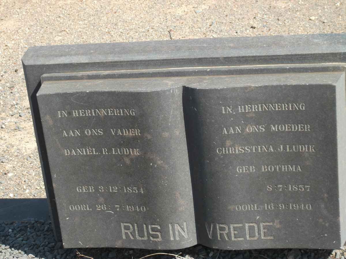 LUDIK Daniel R. 1854-1940 &amp; Chrisstina J. BOTHMA 1857-1940