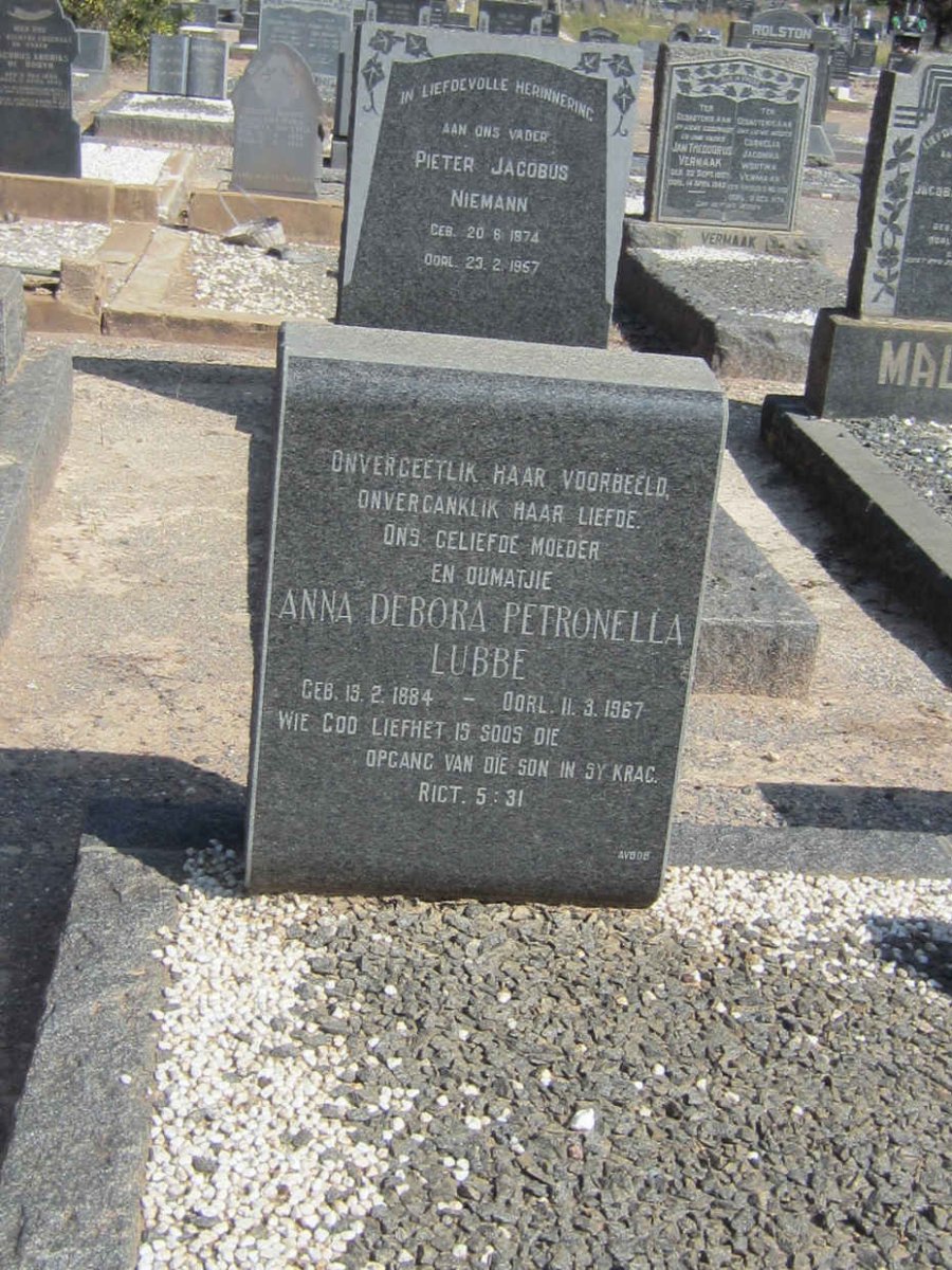 LUBBE Anna Debora Petronella 1884-1967