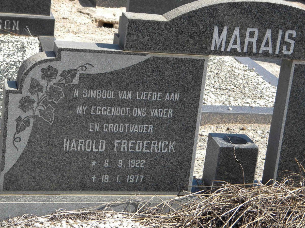 MARAIS Harold Frederick 1922-1977