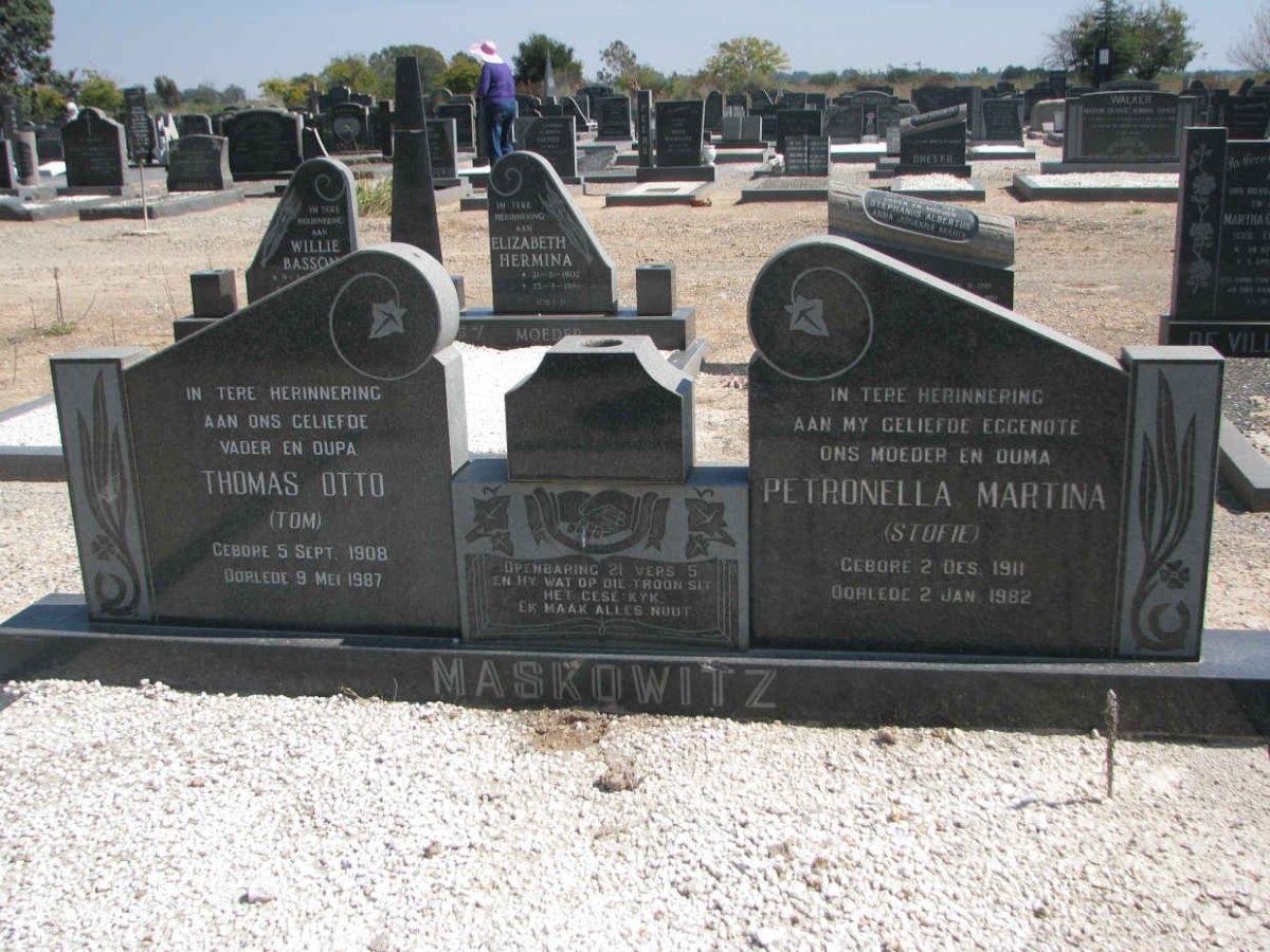 MASKOWITZ Thomas Otto 1908-1987 &amp; Petronella Martina 1911-1982