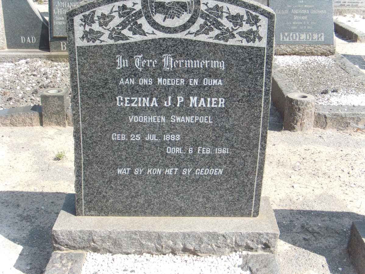 MAIER Gezina J.P. nee SWANEPOEL 1883-1961