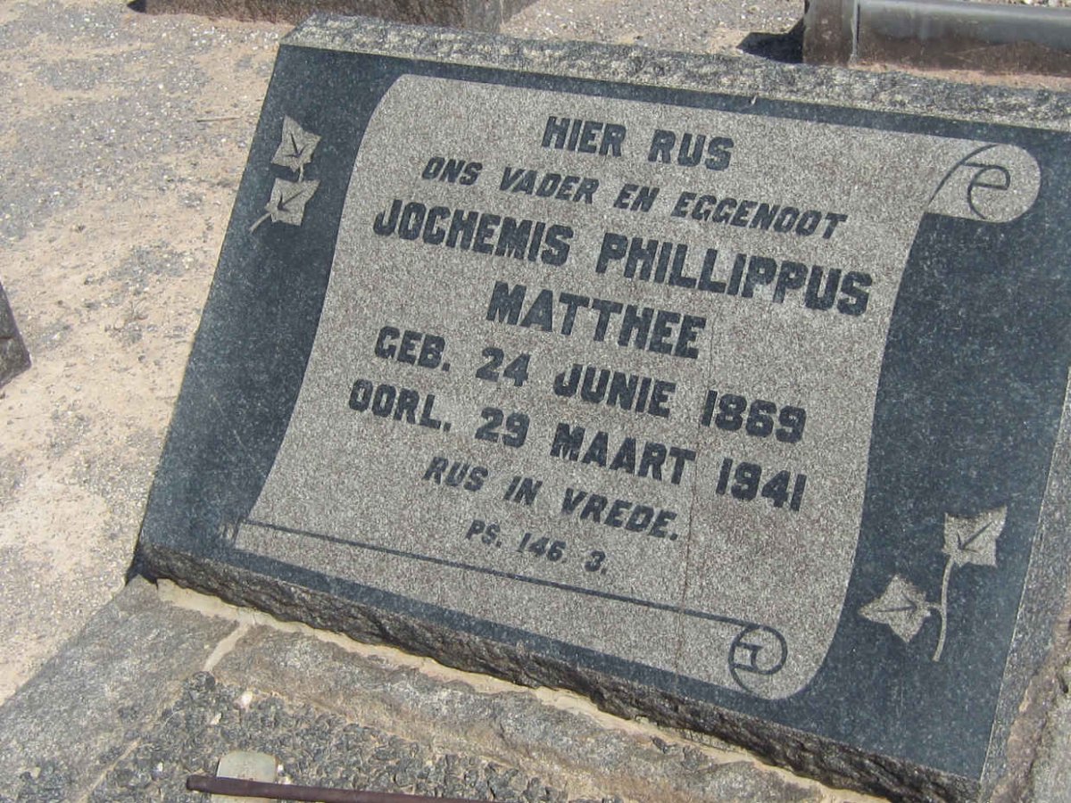 MATTHEE Jochemis Phillippus 1869-1941