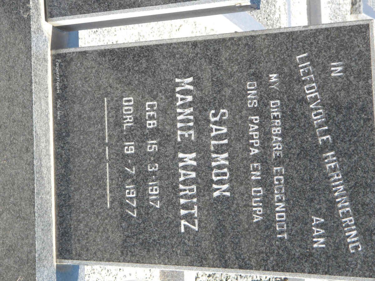 MARITZ Salmon Manie 1917-1977