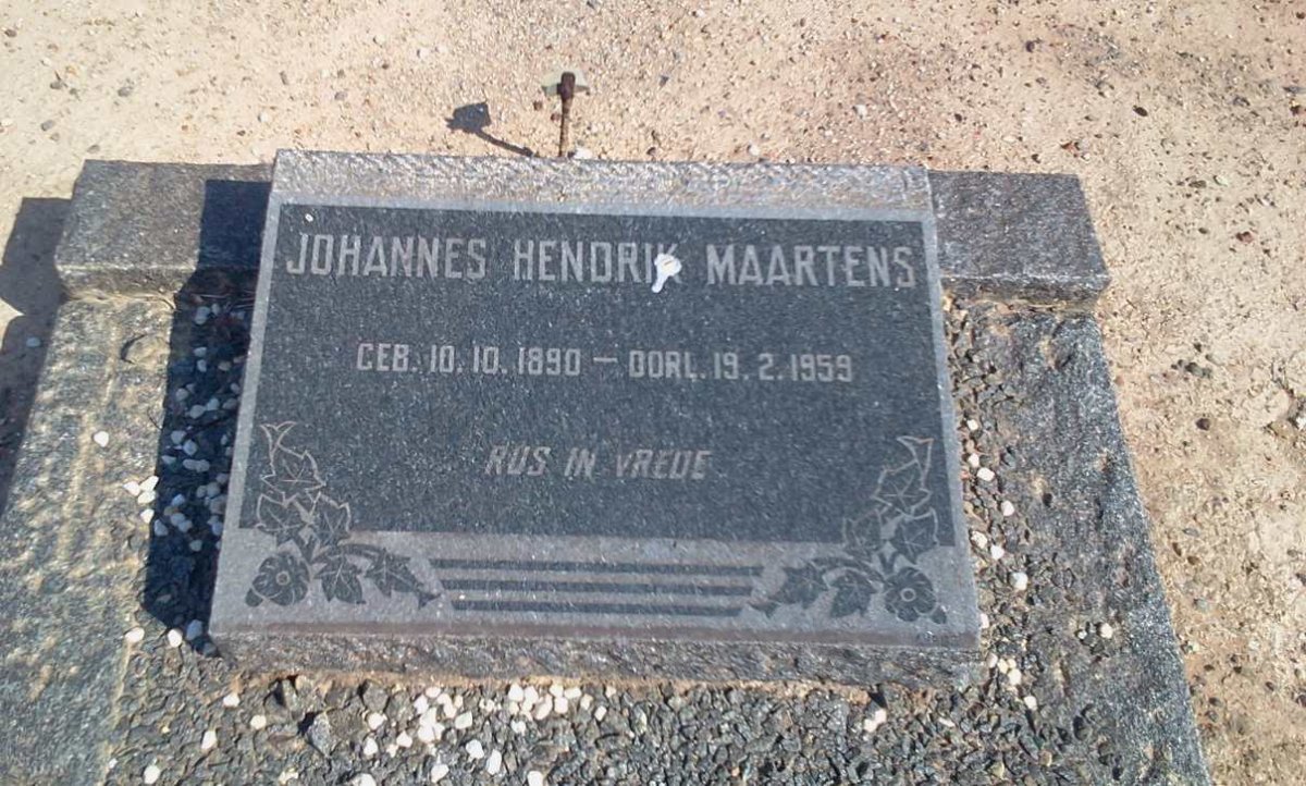 MAARTENS Johannes Hendrik 1890-1959