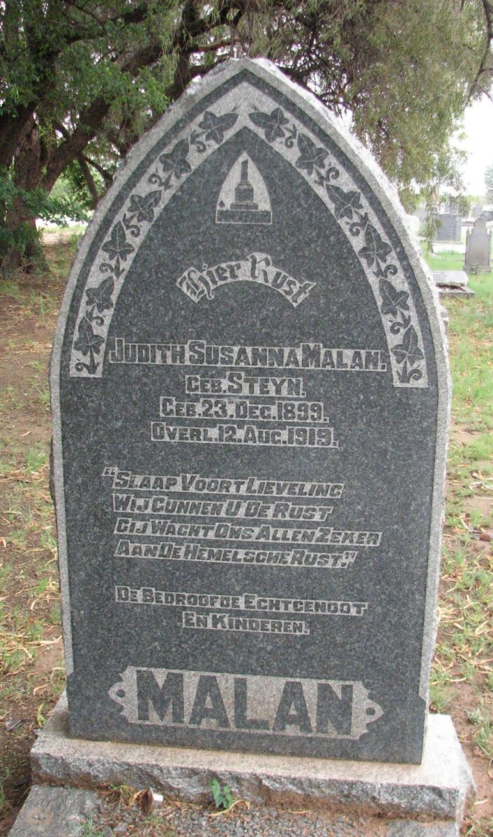 MALAN Judith Susanna nee STEYN 1899-1919