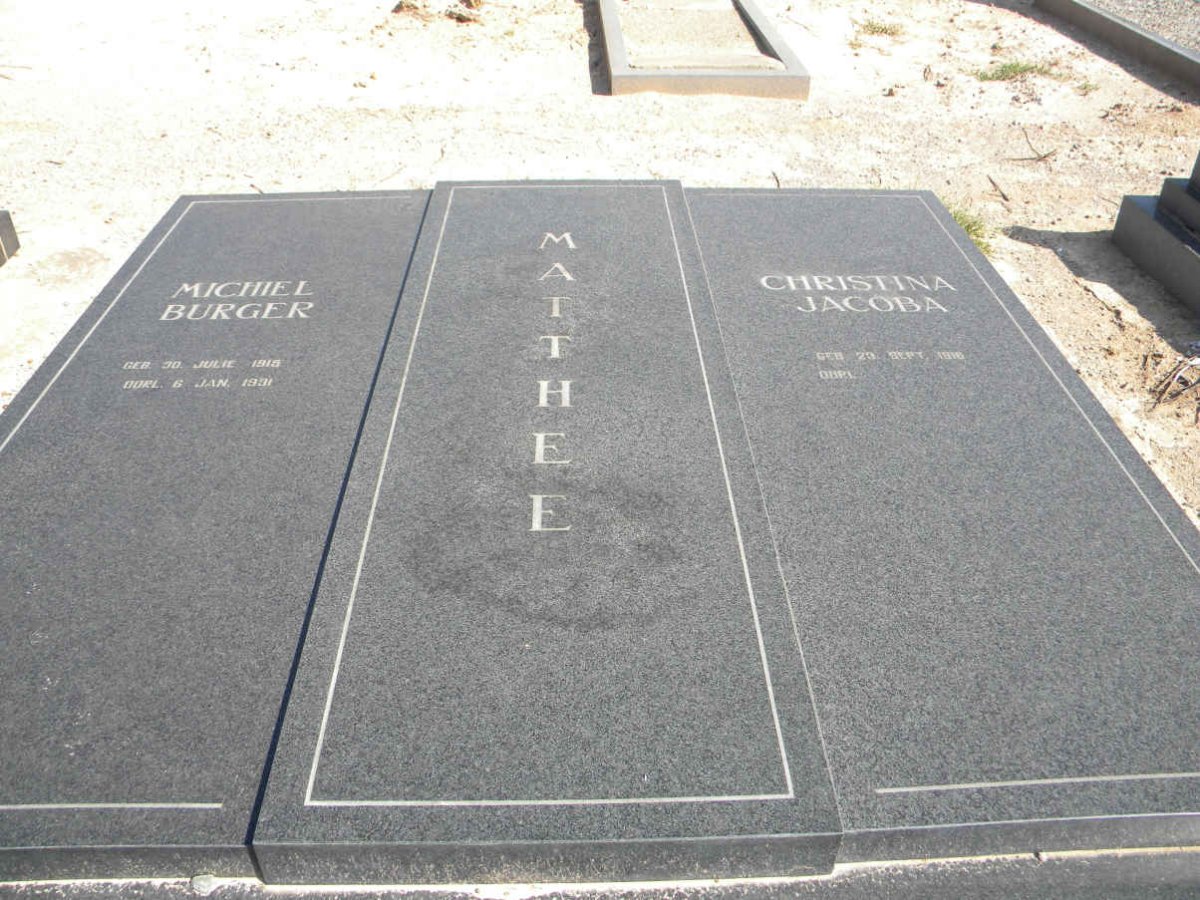 MATTHEE Michiel Burger 1915-1991 &amp; MATTHEE Christina Jacoba 1916-