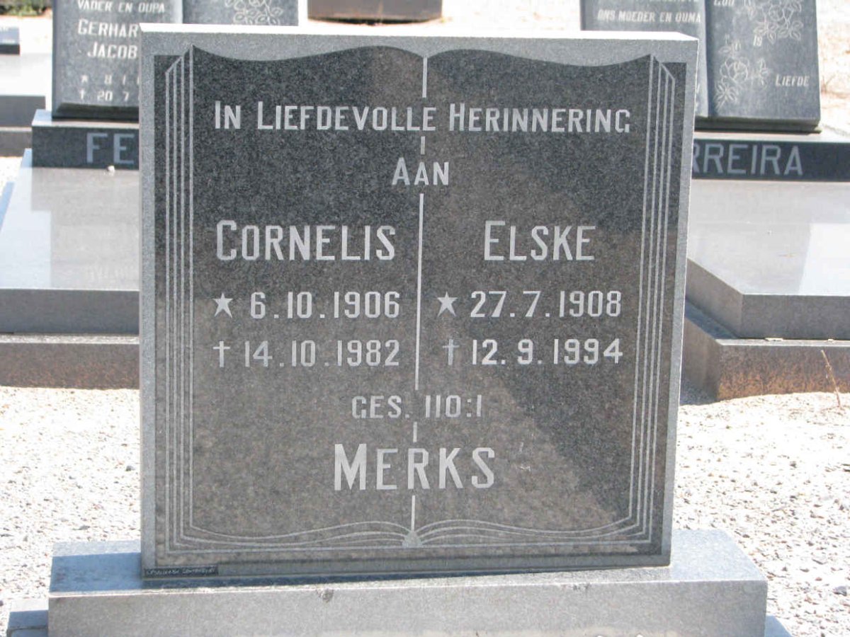 MERKS Cornelis 1906-1982 &amp; Elske 1908-1994