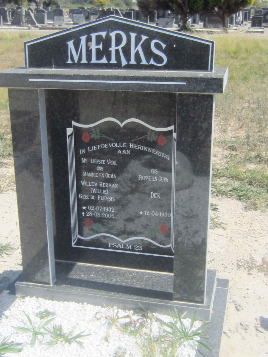 MERKS Dick 1930- &amp; Willem Herman DU PLESSIS 1932-2006