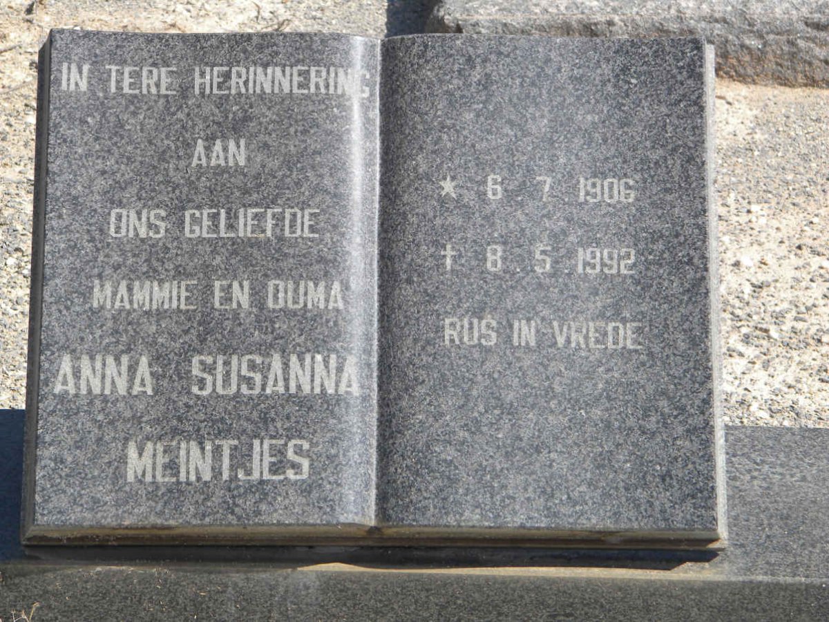 MEINTJES Anna Susanna 1906-1992