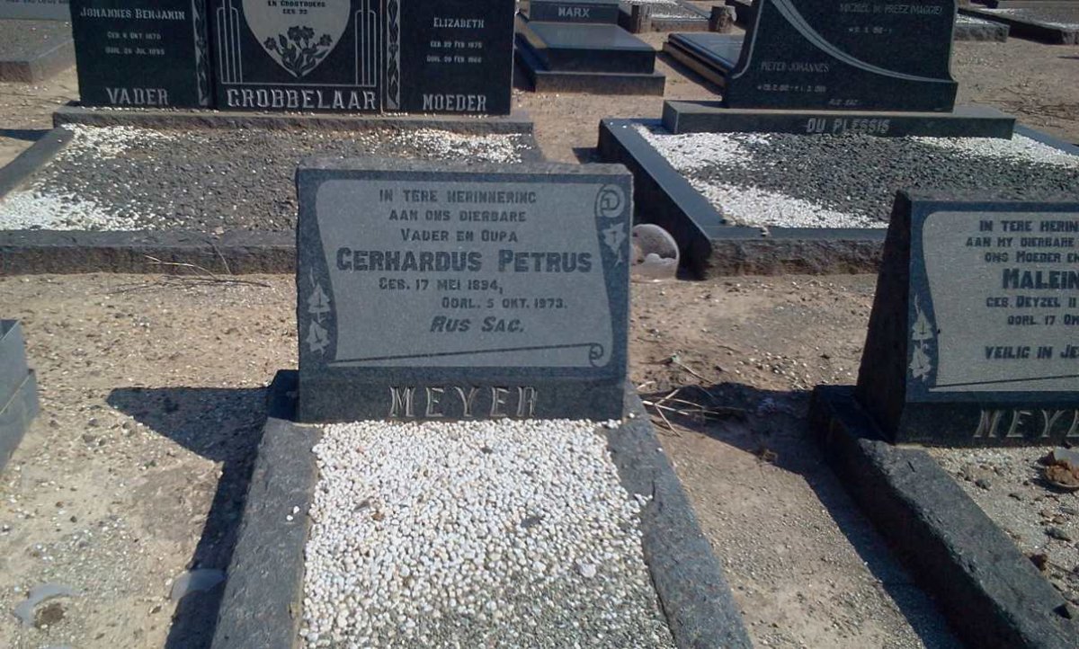 MEYER Gerhardus Petrus 1894-1973
