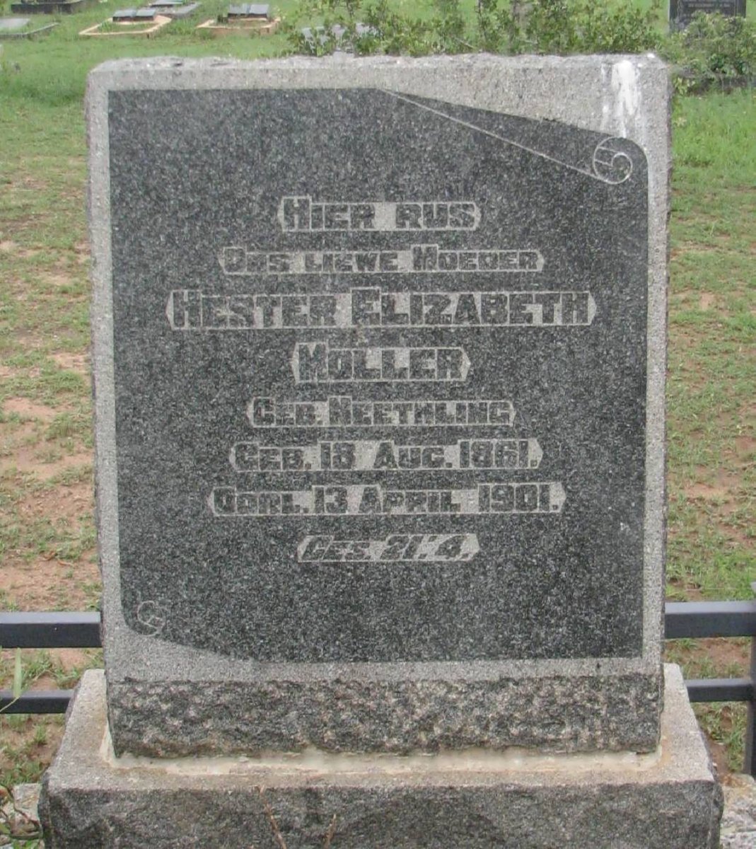 MOLLER Hester Elizabeth nee NEETHLING 1861-1901