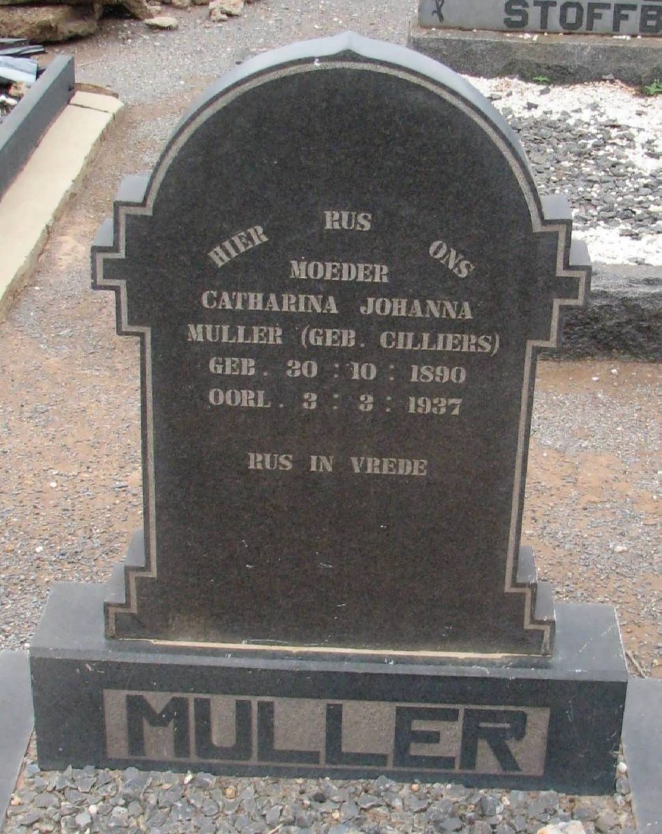 MULLER Catharina Johanna nee CILLIERS 1890-1937