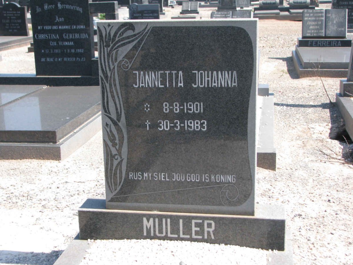 MULLER Jannetta Johanna 1901-1983