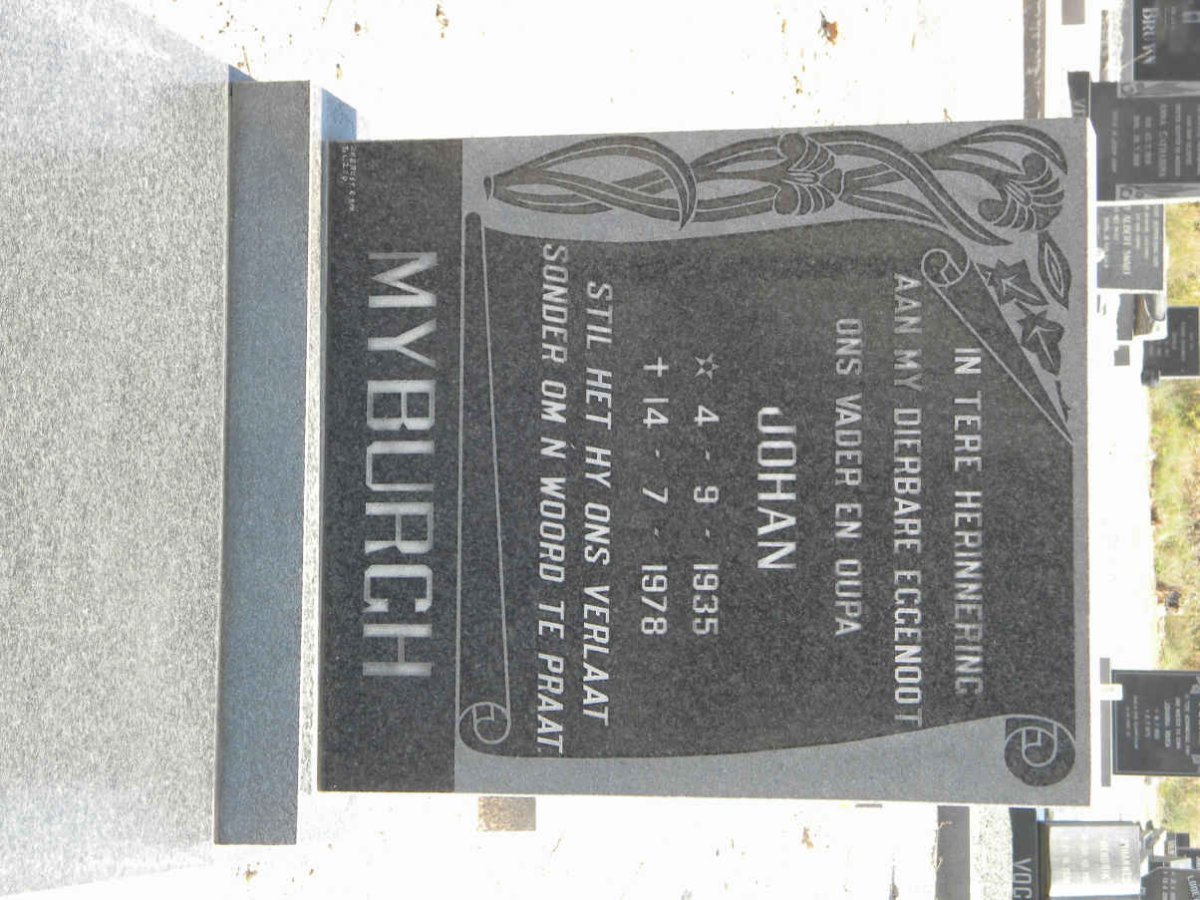 MYBURGH Johan 1935-1978