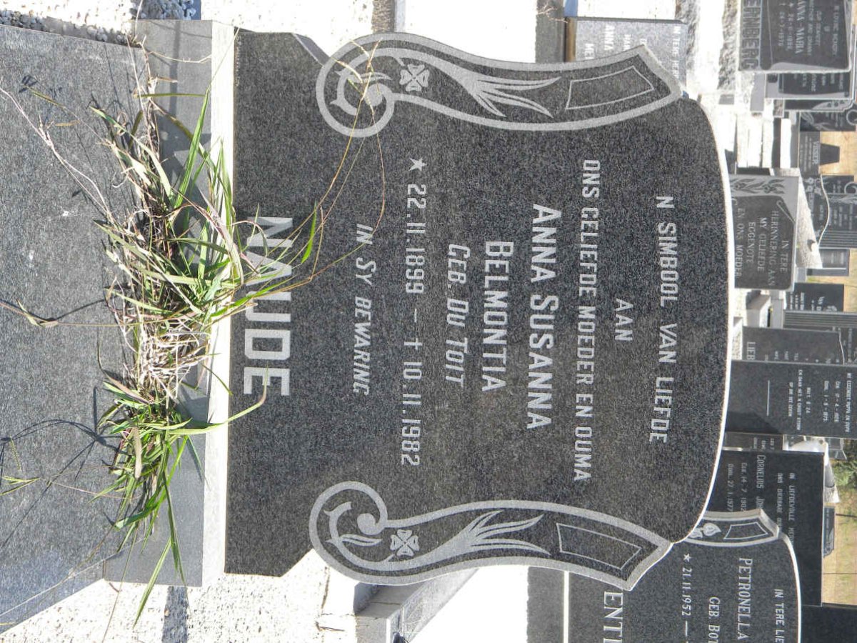 NAUDE Anna Susanna Belmontia nee DU TOIT 1899-1982