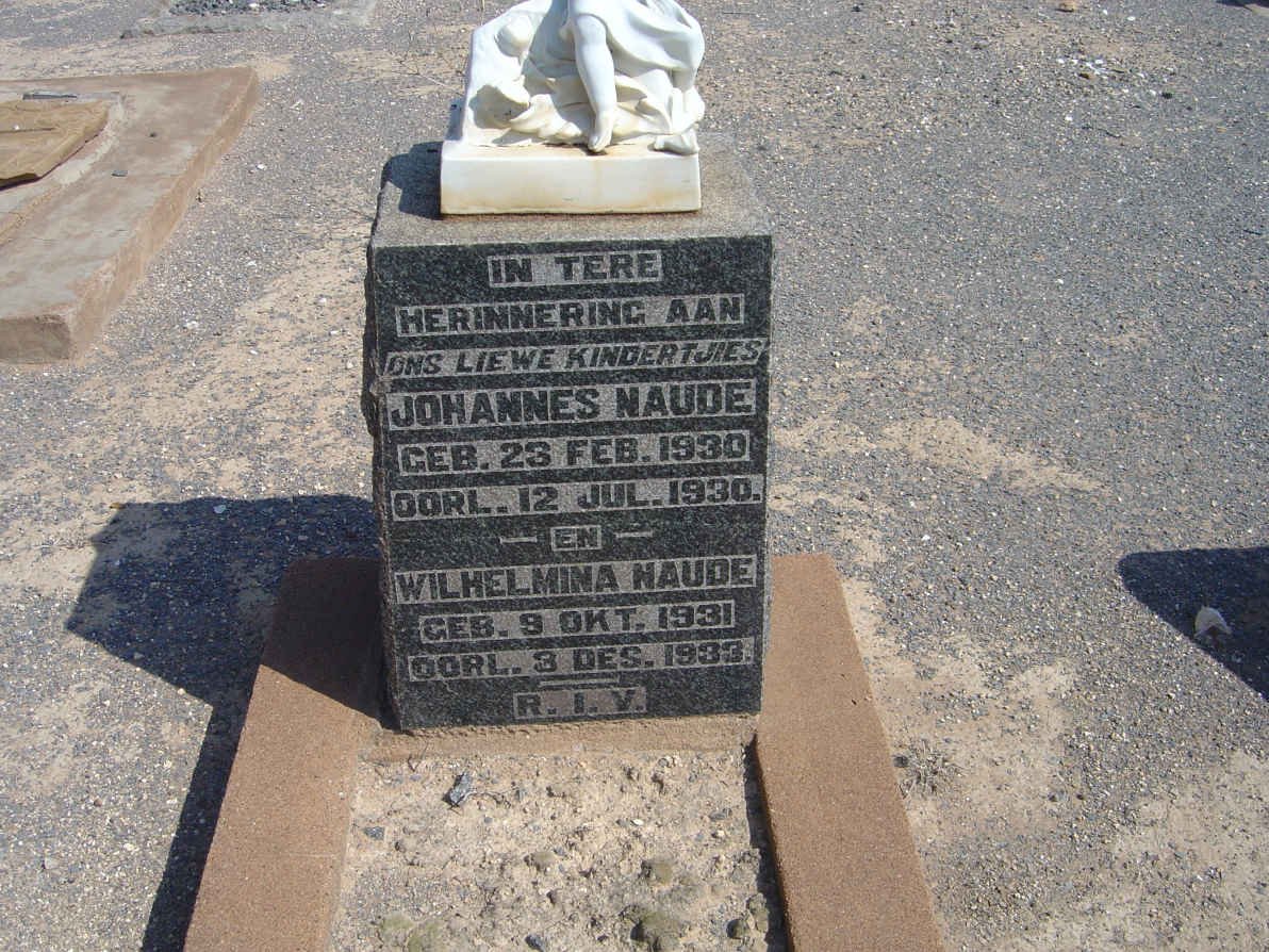 NAUDE Johannes 1930-1930 :: NAUDE Wilhelmina 1931-1933