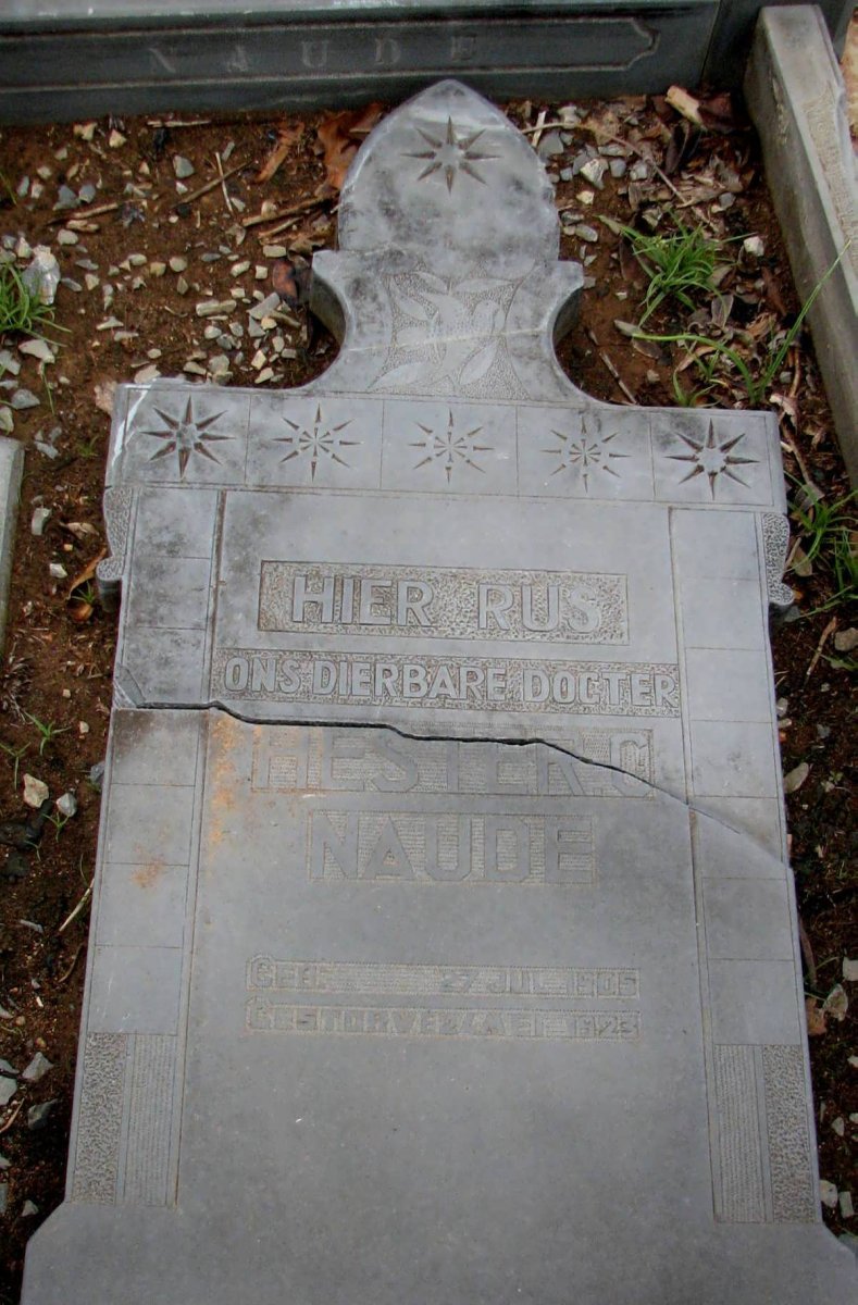 NAUDE Hester C. 1905-1923
