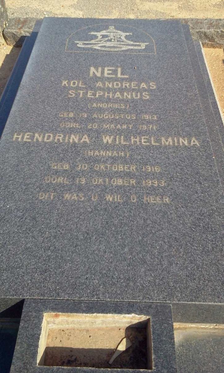 NEL Andreas Stephanus 1913-1971 &amp; Hendrina Wilhelmina 1916-1993