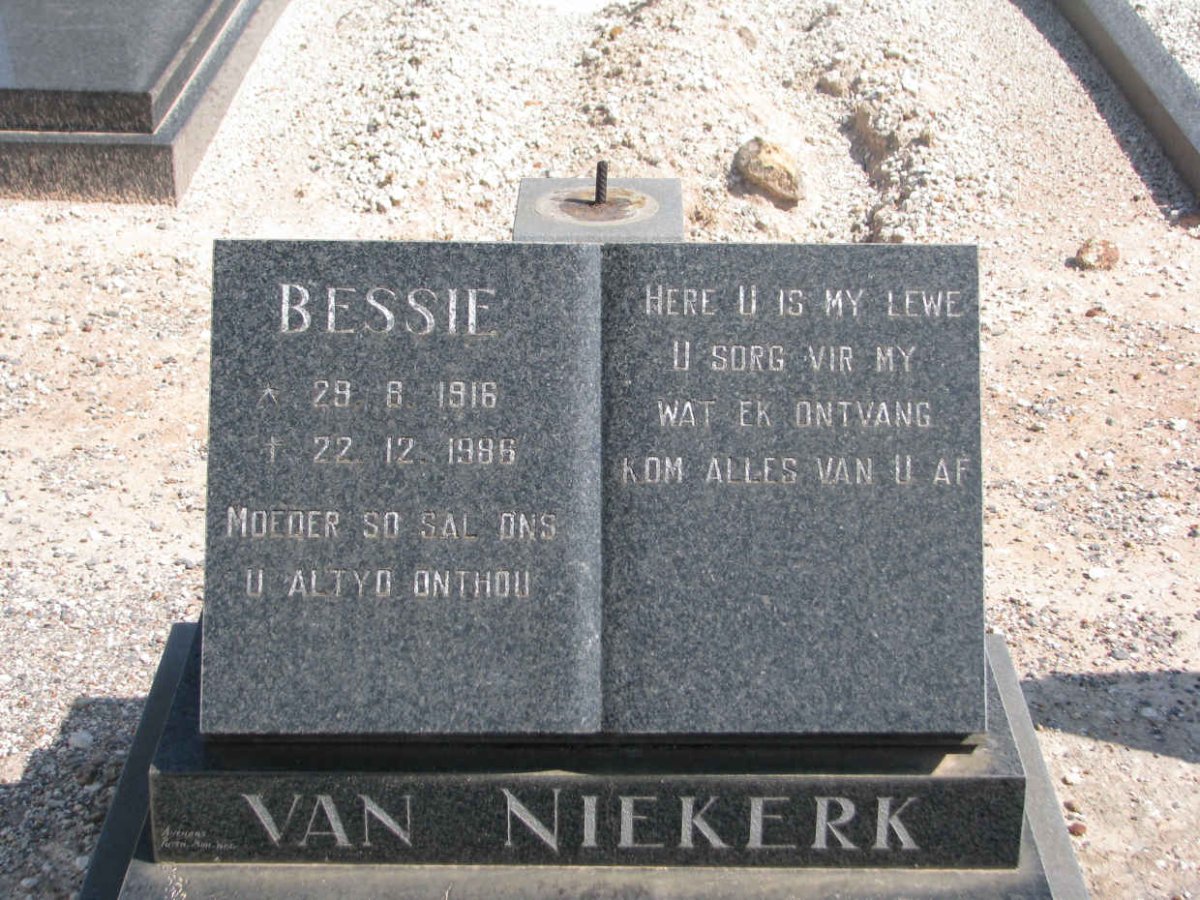 NIEKERK Bessie, van 1916-1986