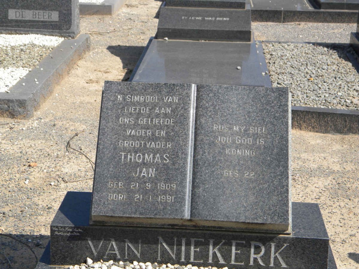 NIEKERK Thomas Jan, van 1909-1991