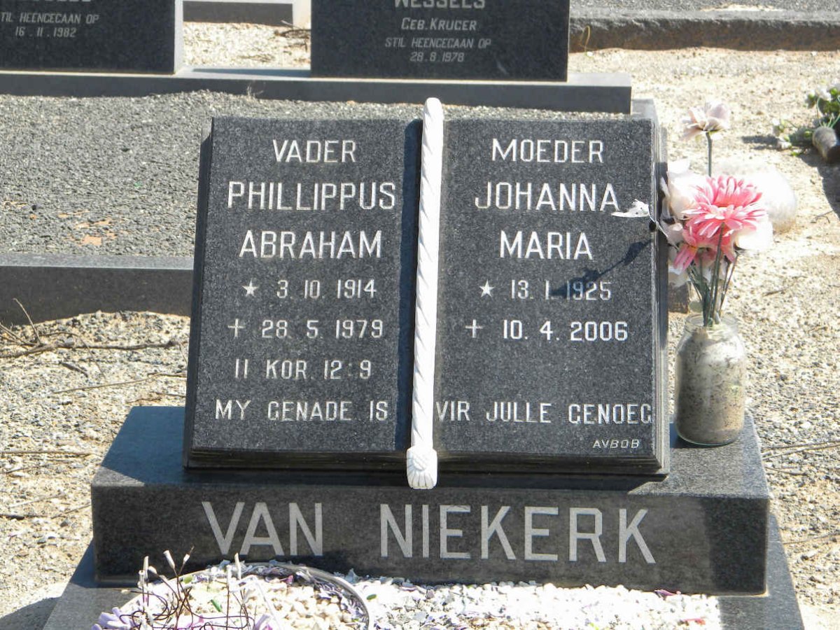 NIEKERK Phillippus Abraham, van 1914-1979 &amp; Johanna Maria 1925-2006