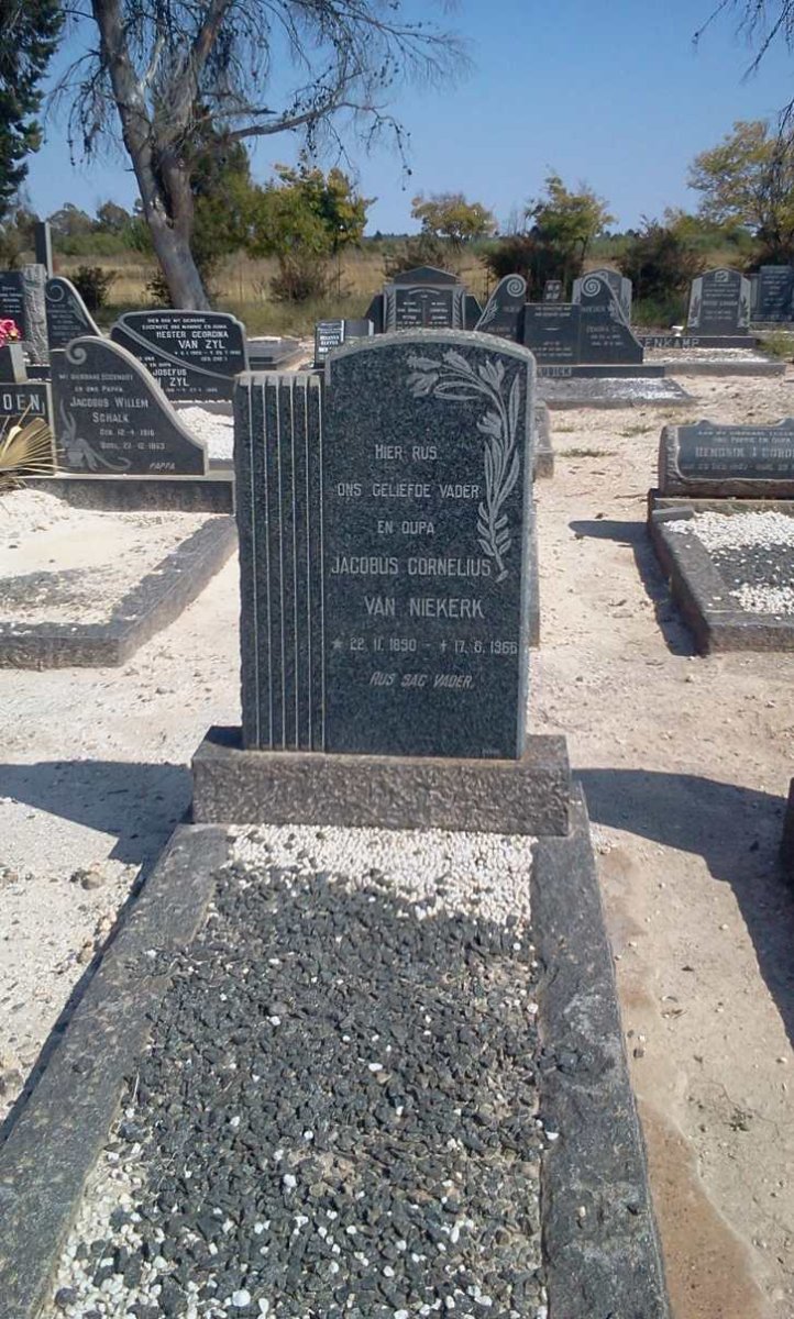 NIEKERK Jacobus Cornelius, van 1890-1966