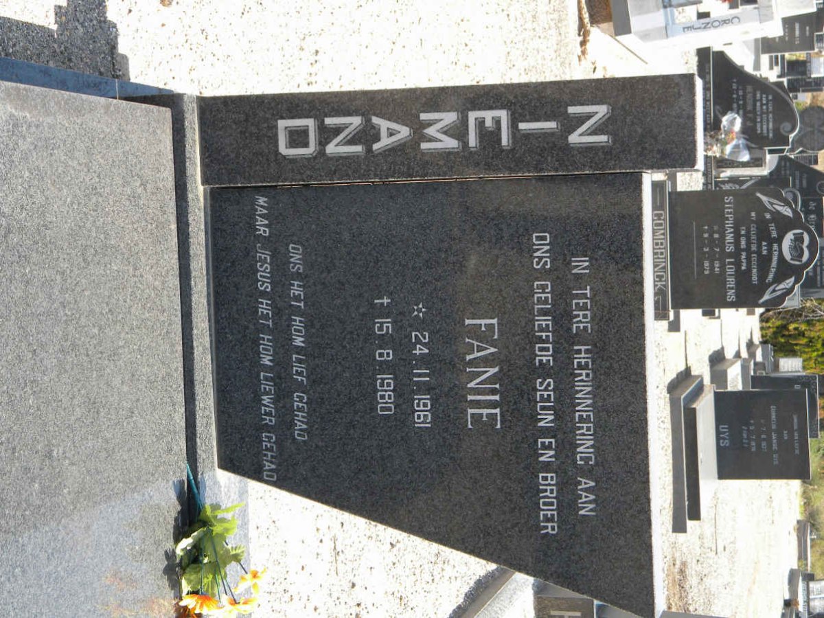 NIEMAND Fanie 1961-1980