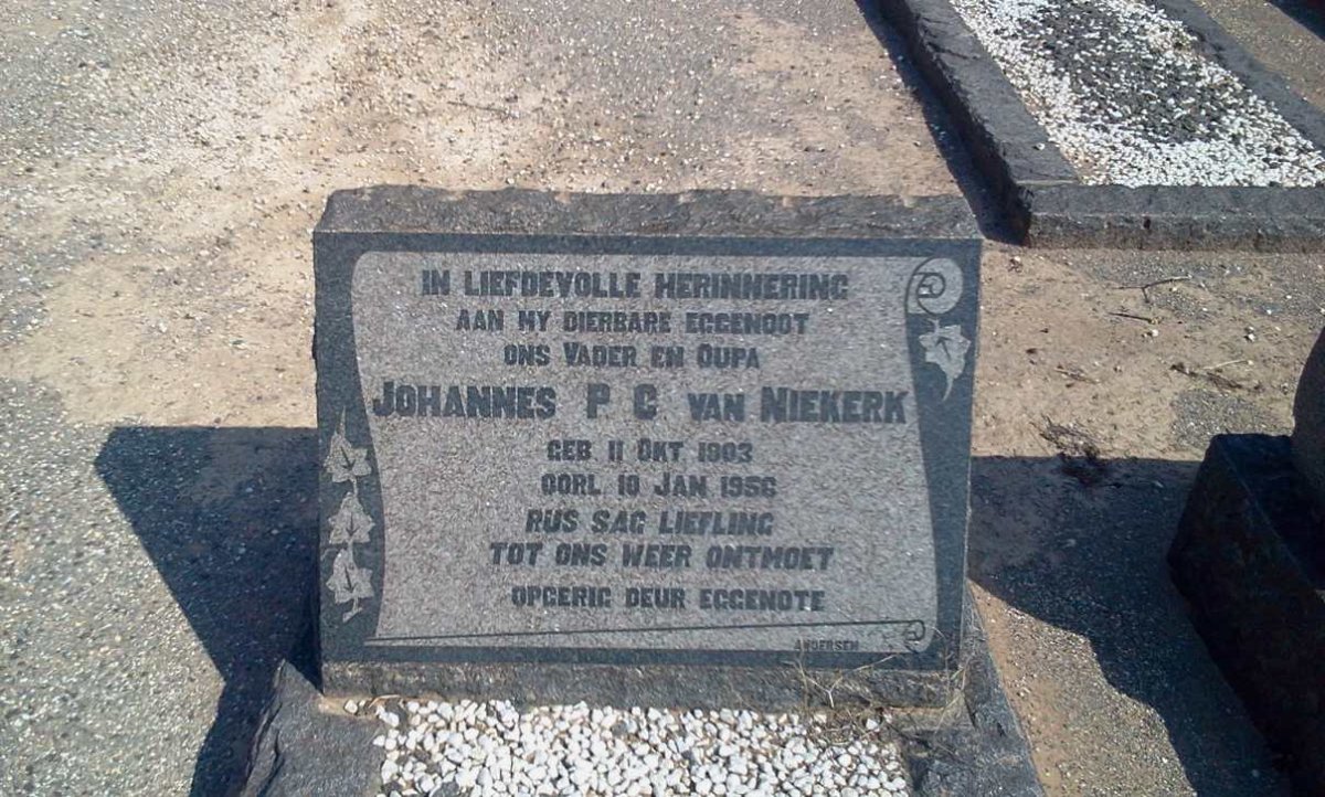 NIEKERK Johannes P.C., van 1903-1956