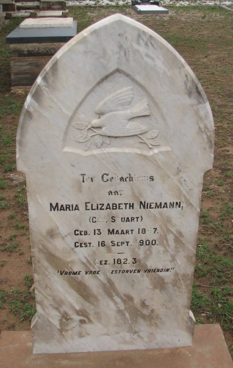 NIEMANN Maria Elizabeth nee STUART 1847-1900