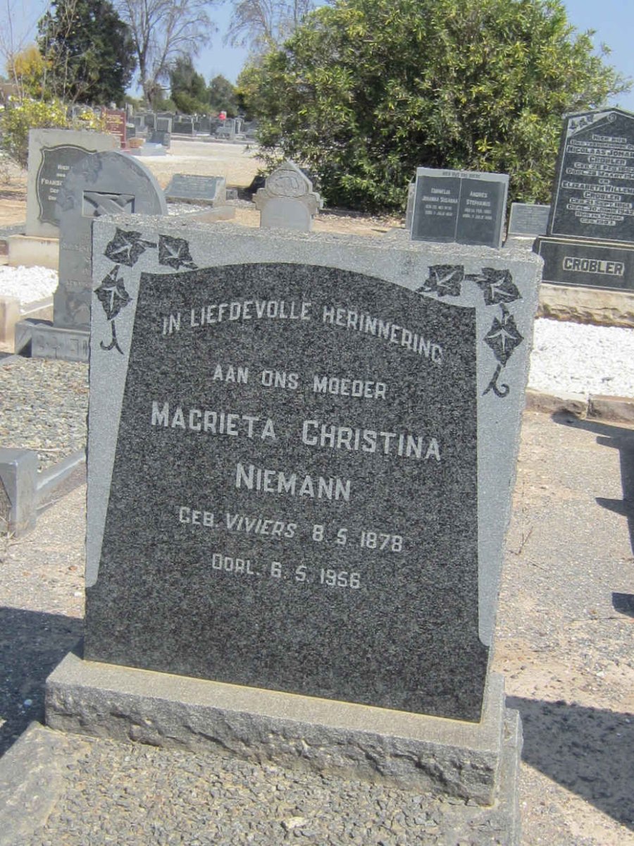 NIEMANN Magrieta Christina nee VIVIERS 1878-1956