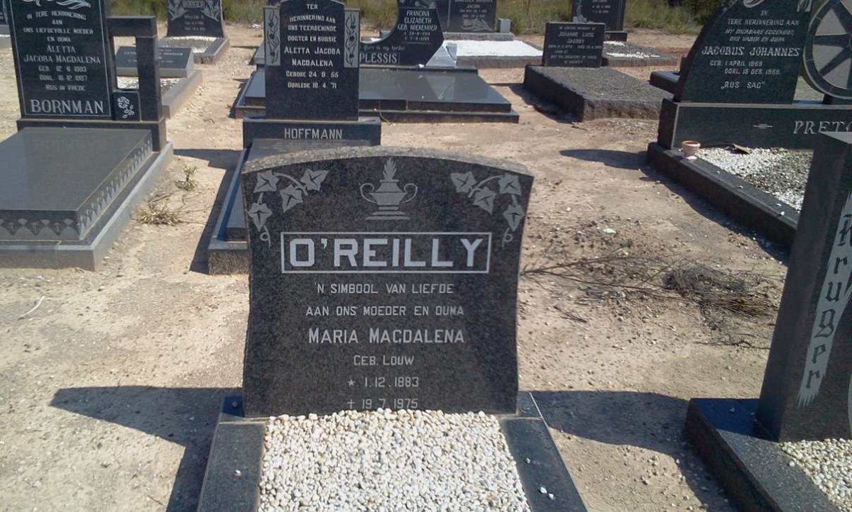O'REILLY Maria Magdalena nee LOUW 1883-1975