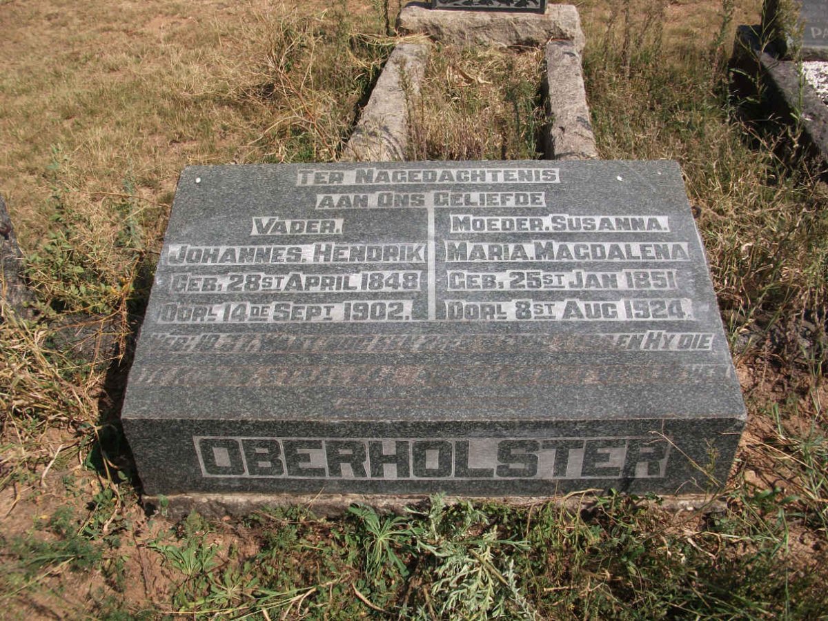 OBERHOLSTER Johannes Hendrik 1848-1902 &amp; Susanna Maria Magdalena 1851-1924