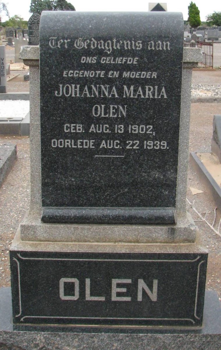 OLEN Johanna Maria 1902-1939