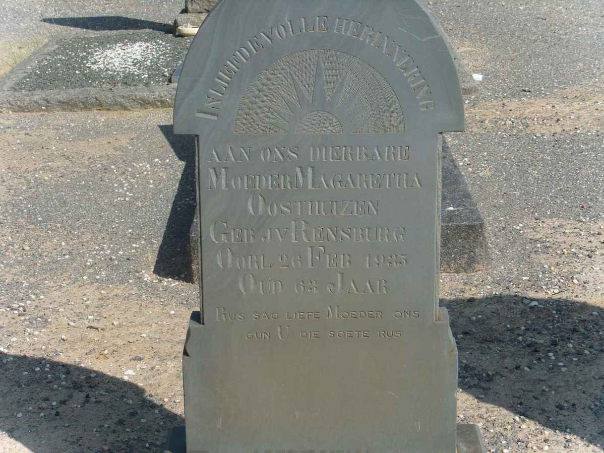 OOSTHUIZEN Magaretha nee J.V. RENSBURG -1935