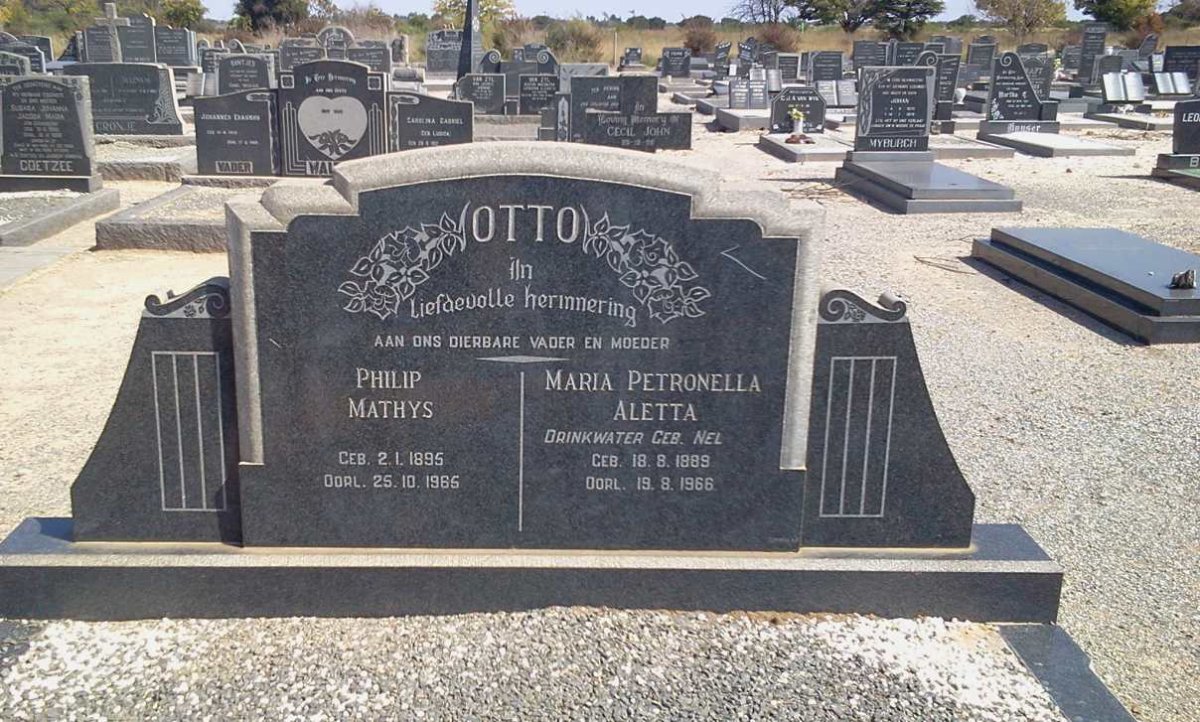 OTTO Philip Mathys 1895-1965 &amp; Maria Petronella Aletta NEL 1889-1966