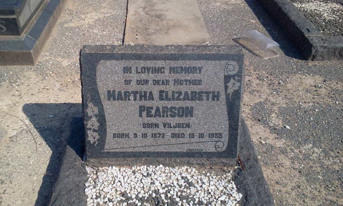 PEARSON Martha Elizabeth nee VILJOEN 1872-1955