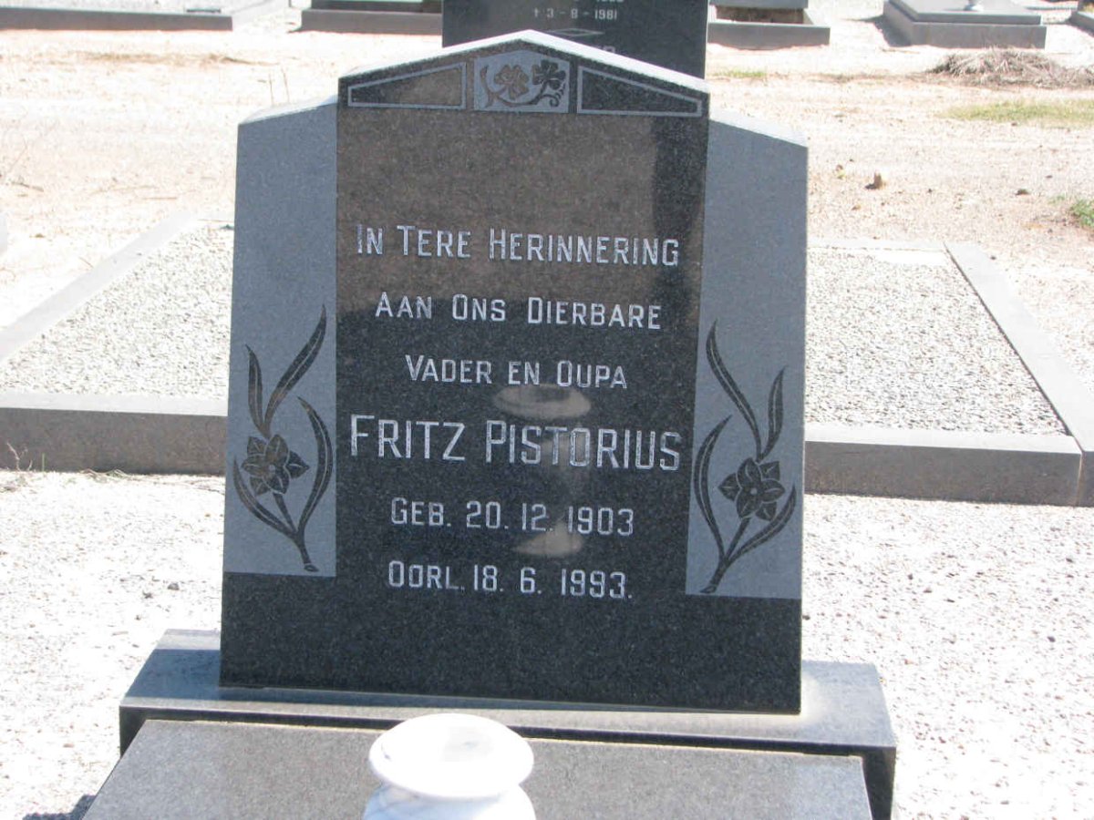 PISTORIUS Fritz 1903-1993