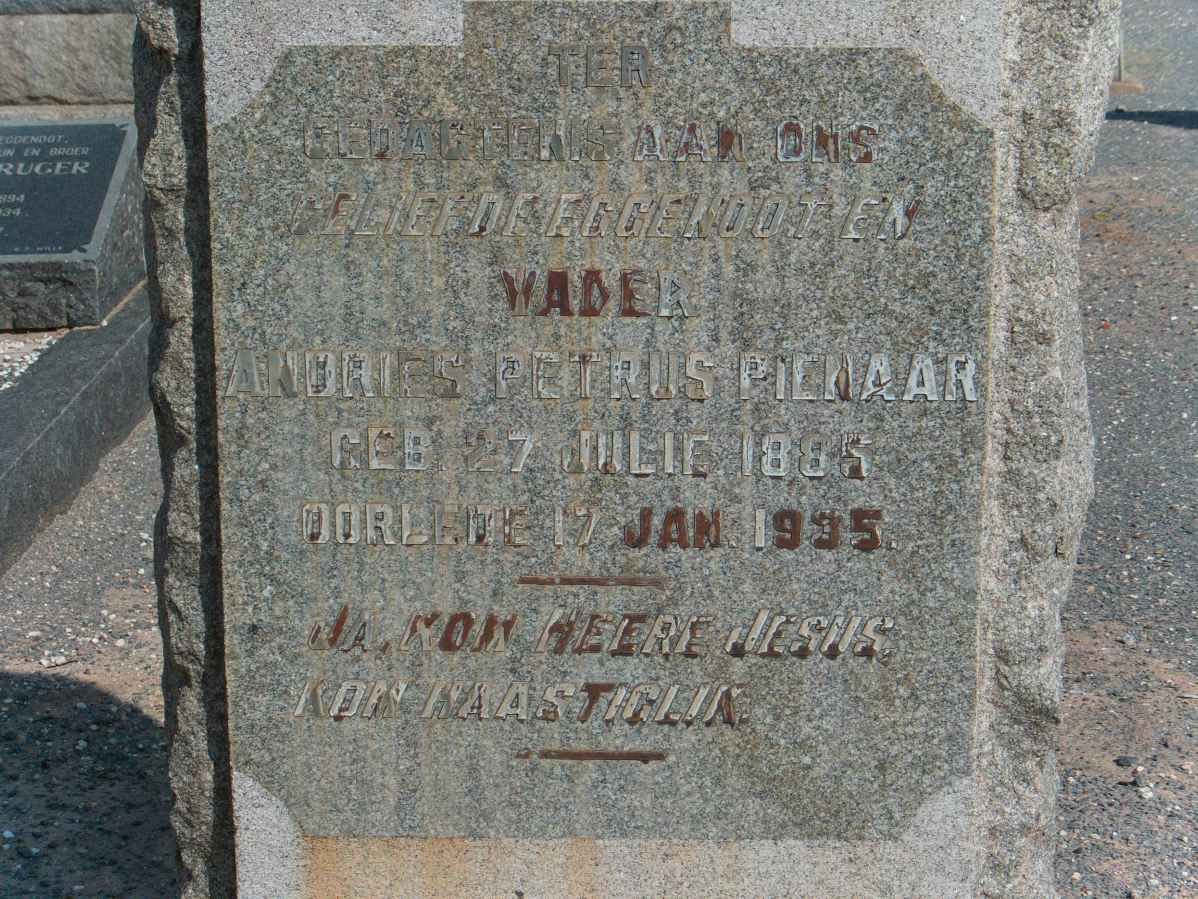 PIENAAR Andries Petrus 1885-1935