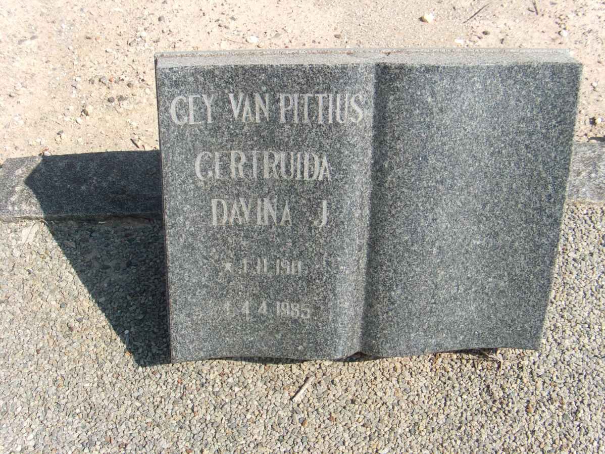 PITTIUS Gertruida Davina J., Gey van 1911-1985