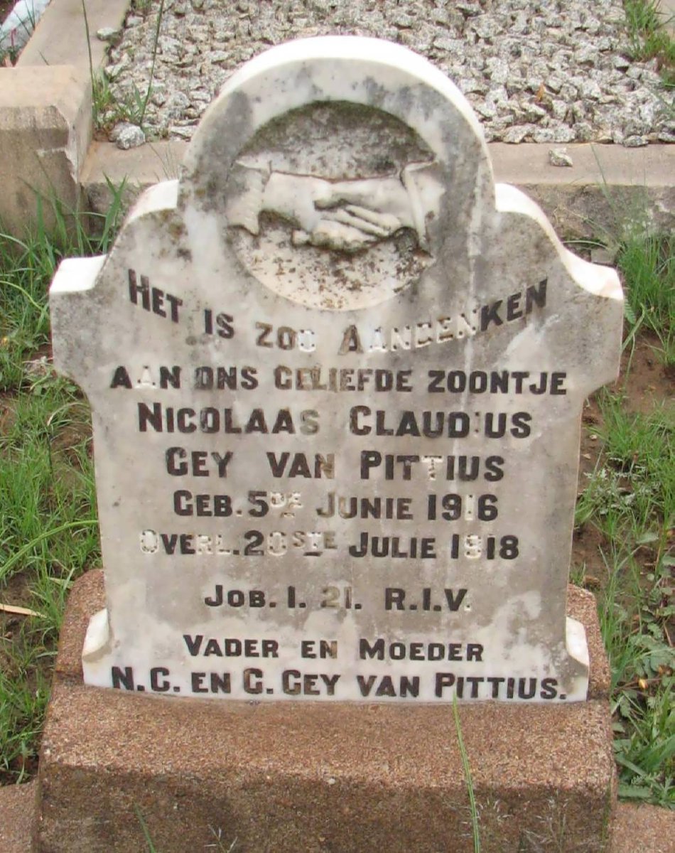 PITTIUS Nicolaas Claudius, Gey van 1916-1918