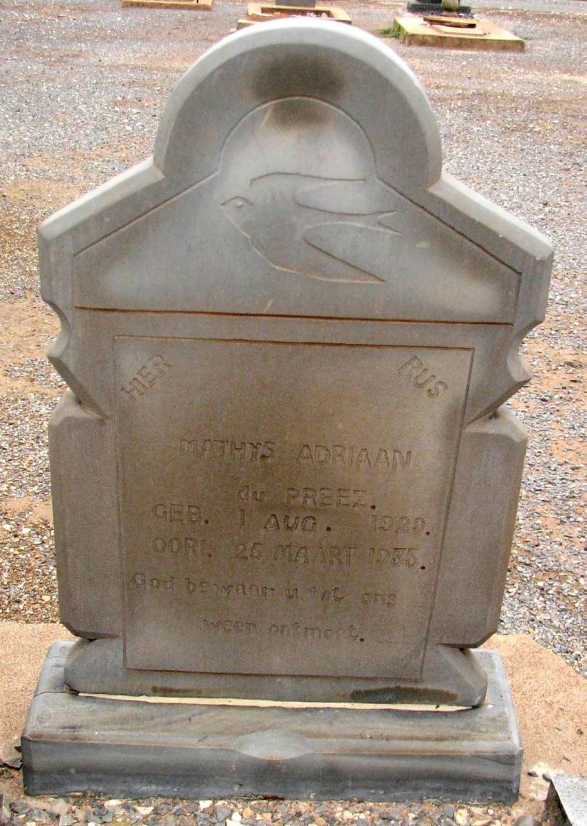 PREEZ Mathys Adriaan, du 1929-1933