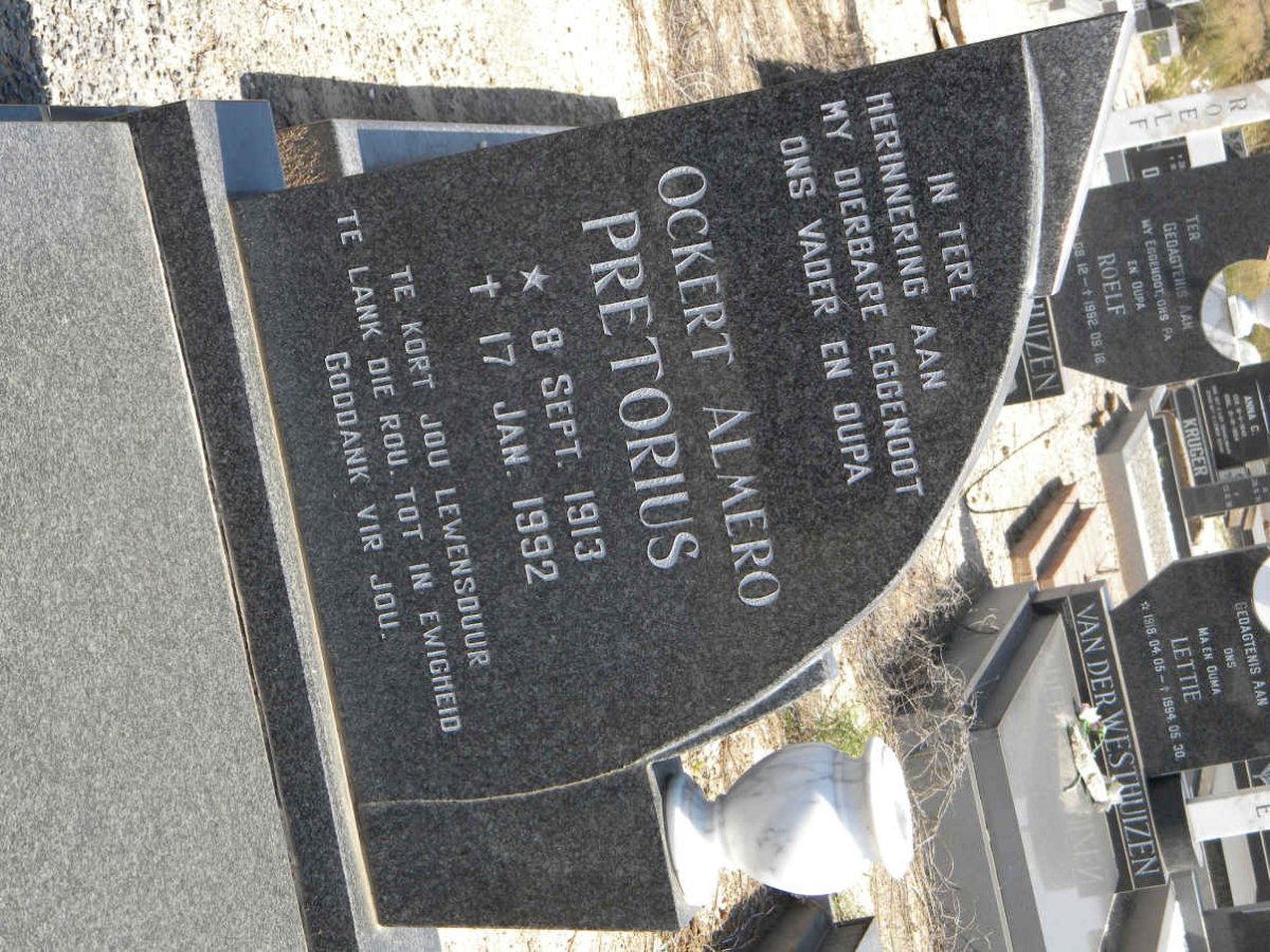 PRETORIUS Ockert Almero 1913-1992