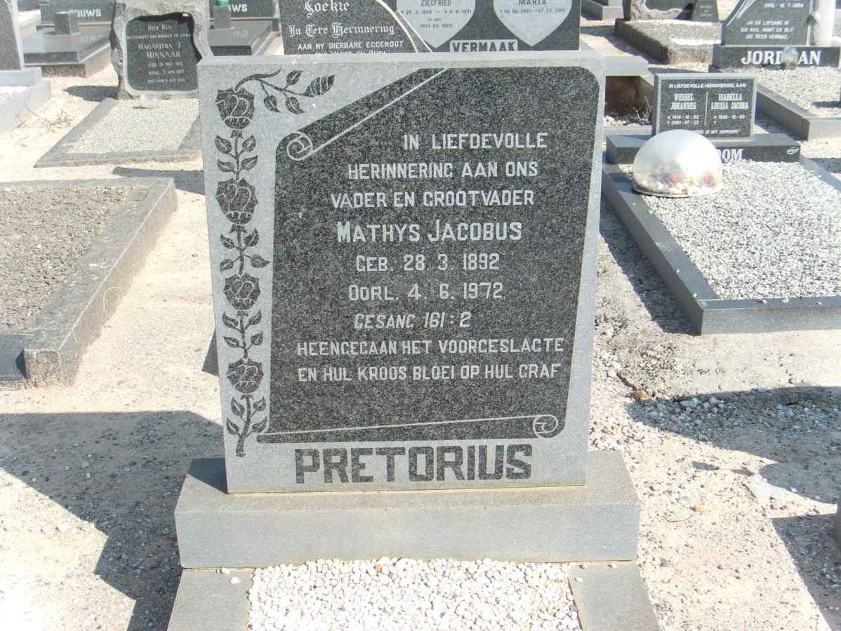 PRETORIUS Mathys Jacobus 1892-1972